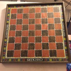 Vintage Style Wooden Checker Board 