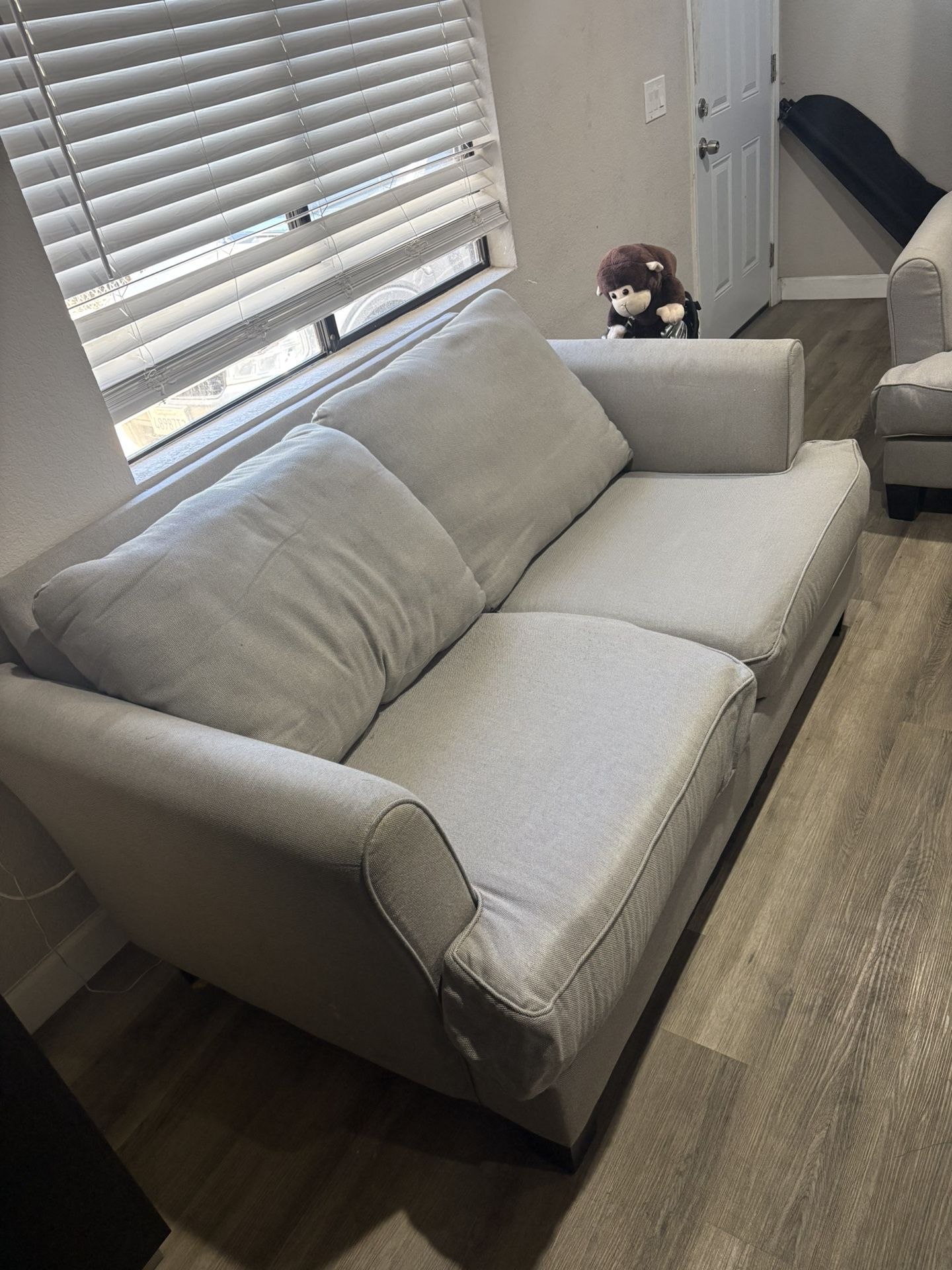 5’8” Light Grey Couch 