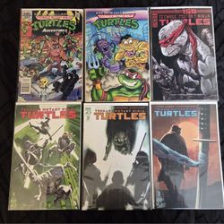 Teenage Mutant Ninja Turtles Comic book lot of 6! Vintage. keys. Mixed lot.