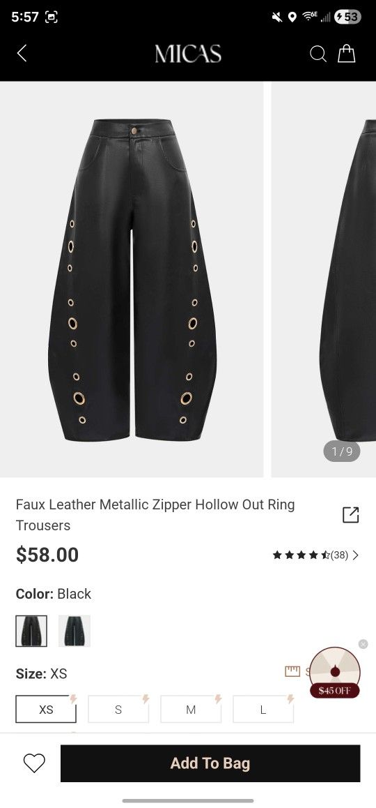 Brand New Faux Leather Ballon Pants 