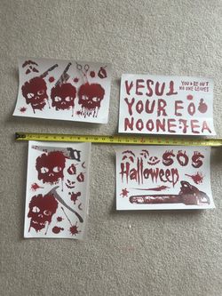 Halloween Horror Window Cling & Sticker Sheets Set of 4