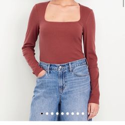 Old Navy: Long Sleeve Rib-Knit Bodysuit 