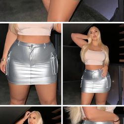 Silver Mini Skirt 