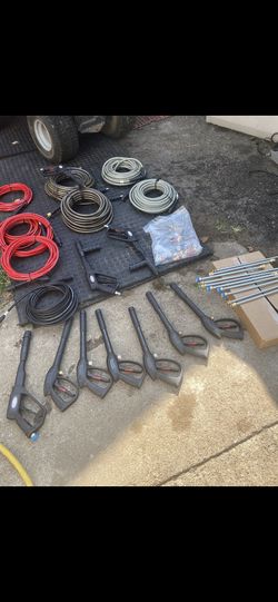 All new pressure washer hoses and wands 3100-4500 psi