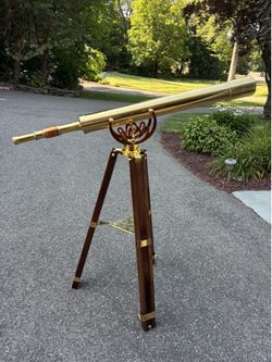Zhumell Brass Telescope - 6’ tall - Nautical Decor