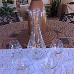 Crystal Carafe And Snifters 