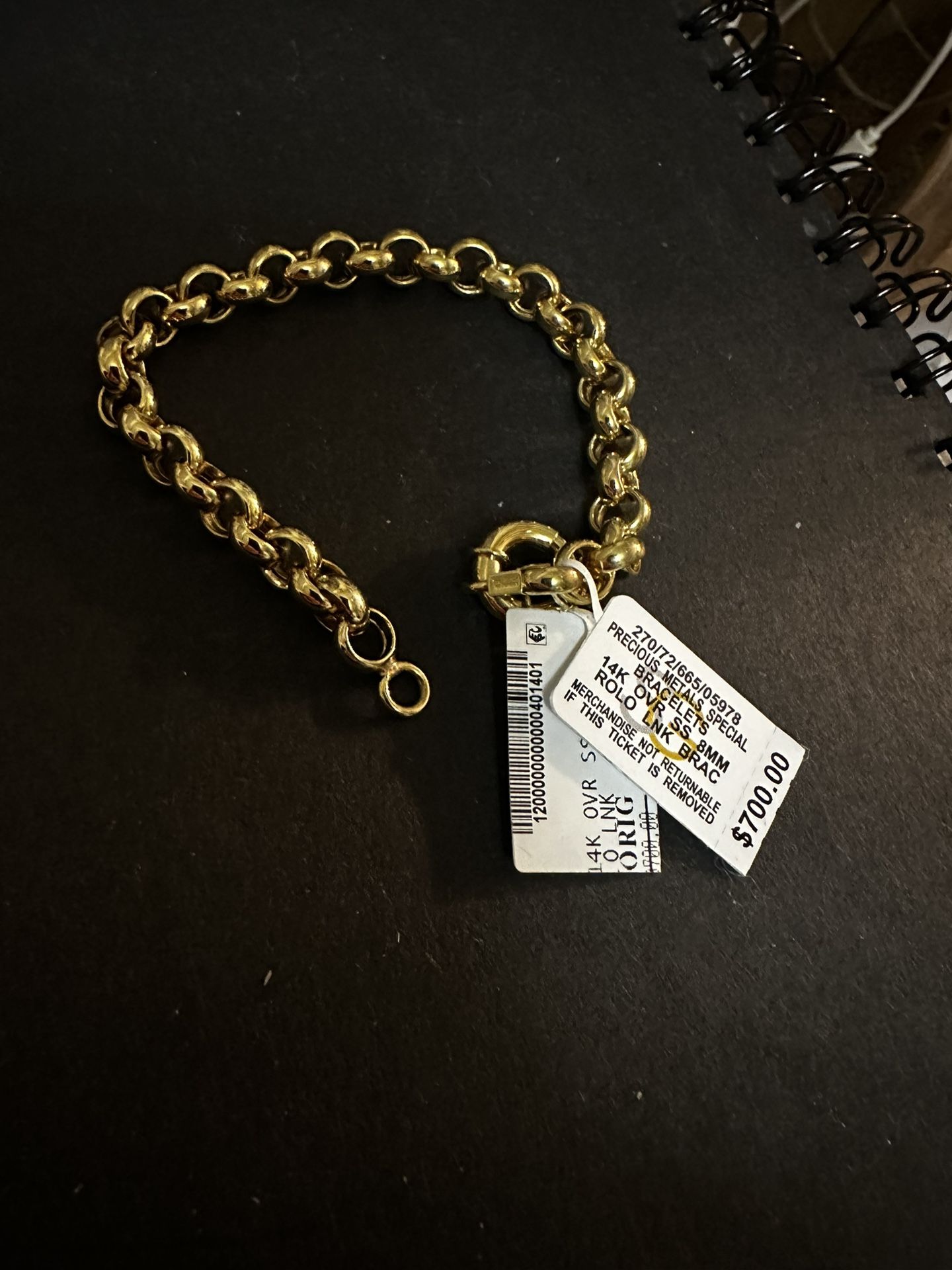 ROLO LINK BRACELET  8in / 8mm