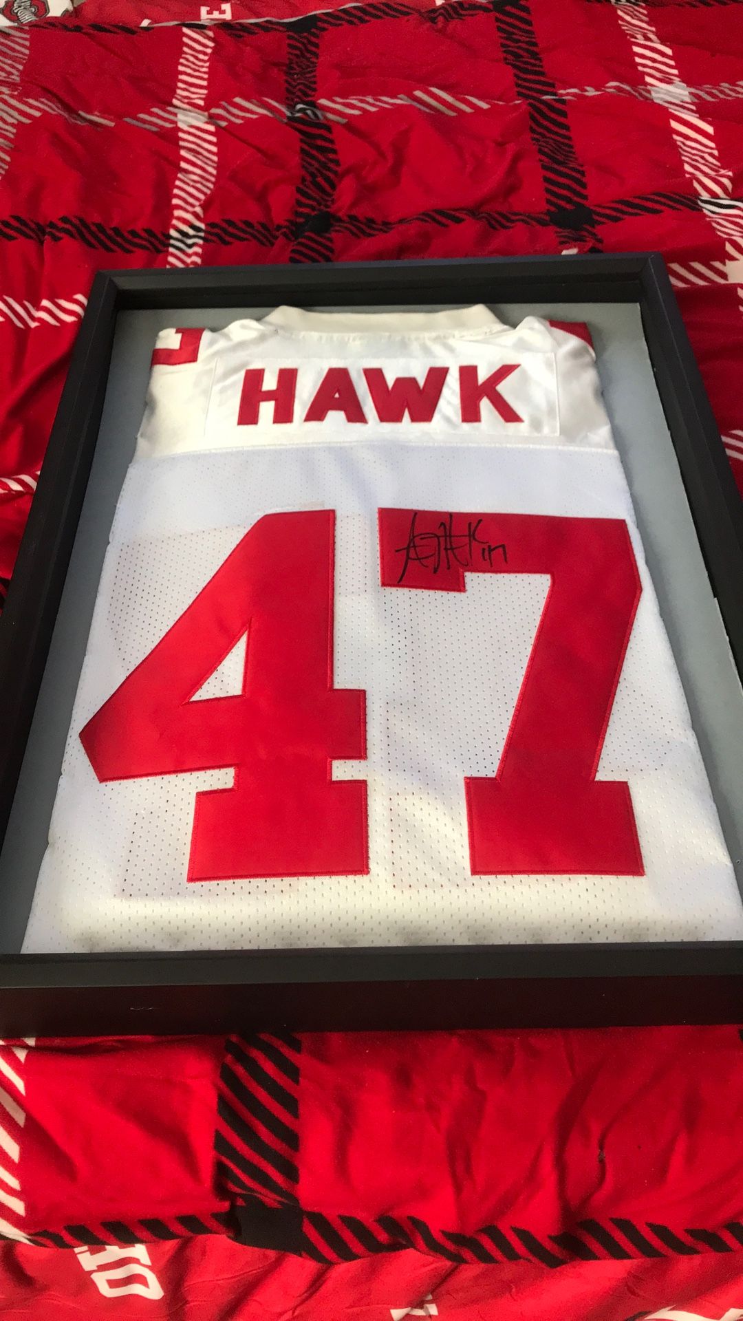 Memorabilia OSU Autographed AJ Hawk jersey