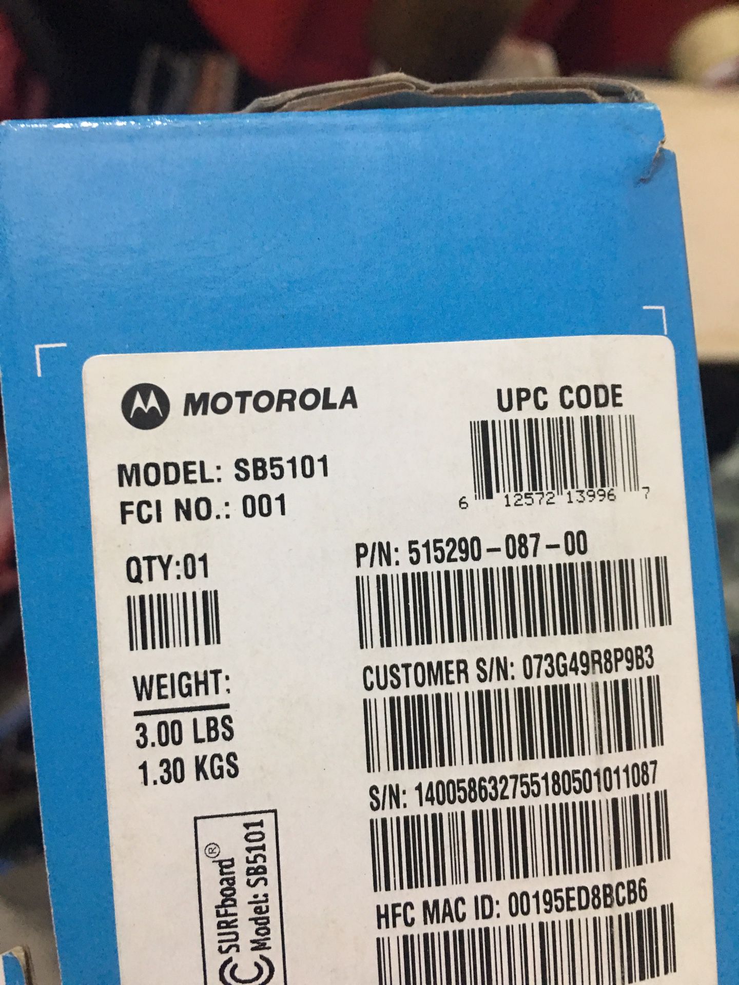 Motorola sb5101 modem