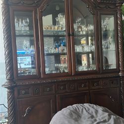 Wooden China Cabinet Two Up And Down 