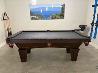 Brunswick Pool Table with Dark Wood Frame