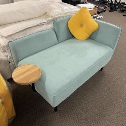 Loveseat Sofa Couch with Side Table for Living Room, Bedroom, Apartment and Small Space, Easy Assembly, Teal