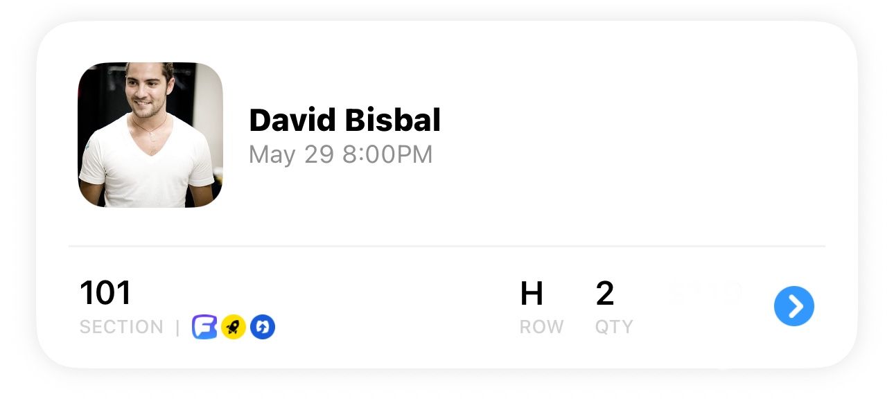 David Bisbal 2 Tickets