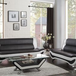 💥MOST BEAUTIFUL 3pcs Sofa Set in Black & White w/Coffee Table👉FINANCING  WITH 0 DOWN PAYMENT AVAILABLE 💥 NO CREDIT NEEDED 