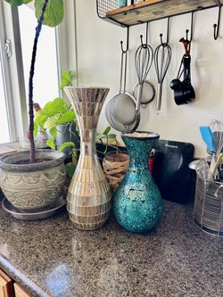 Glass Mirrored Vases