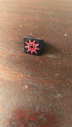 Black Enamel ring with Red Star Design