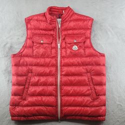 Moncler Vest Mens Size 6 Red Puffer Down Jacket