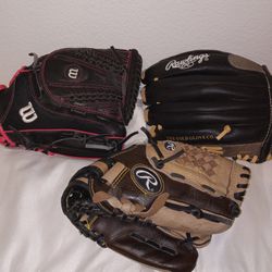 $10 EACH Youth/ Kids Baseball Glove Sizes 12"  12.5" and 10.5" 