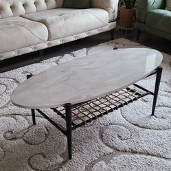 Boho Style Elongated Oval Coffee Table 
