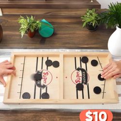 Sling Puck Game and Chess Game, Fast Sling Puck Game, Wooden Board Game for Kids and Family, Sling Puck Winner Board Games for Family, Birthday Gift, 