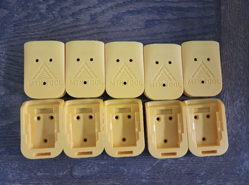 10 Pack Dewalt Battery Mounts / Hangers / Holders Yellow With Screws