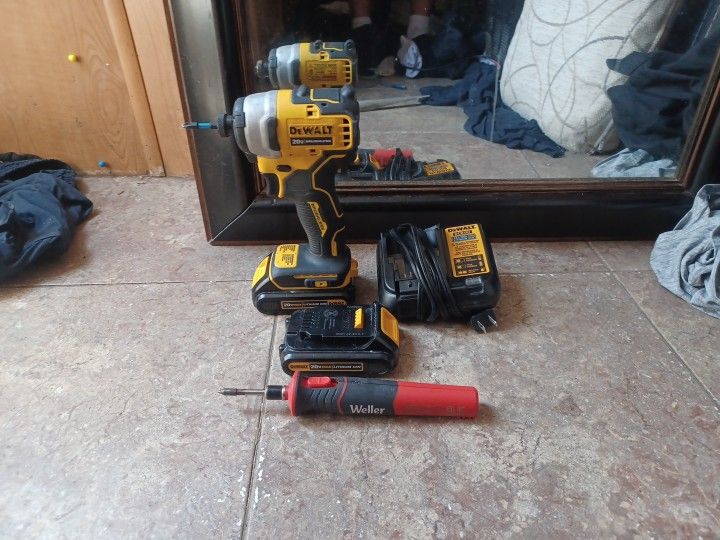 Dewalt 20v Impact Drivern/ Weller Rechargeable Soldering Iron