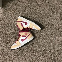 Jordan 1 Mid Light Curry Cardinal Red size 3