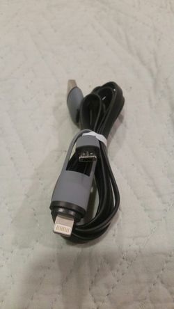 2 in 1,lightning and micro USB charging cable 3.3ft.