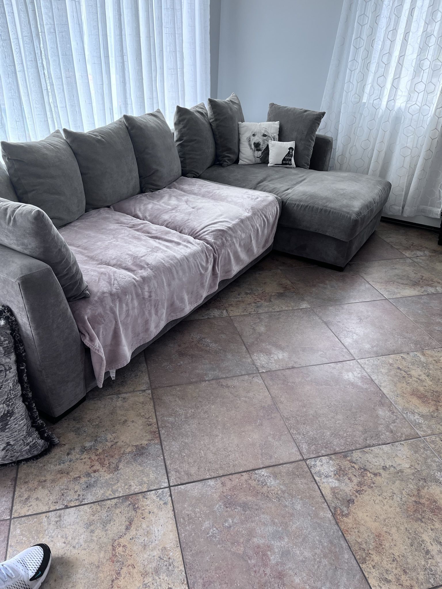 Custom Gray Sectional Sofa