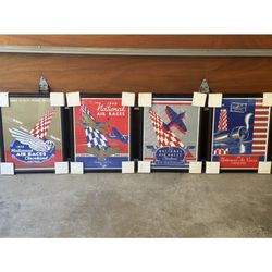 4 national air race posted custom framed with glass $25 each or take them all for alittle better pri