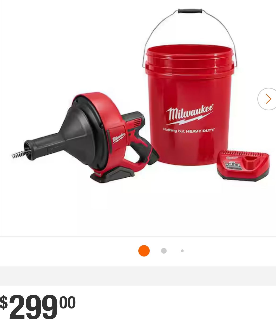 Milwaukee M12 12-V Lithium-Ion Cordless Drain Snake Auger W/ (1) 1.5Ah Battery, 5/16 in. x 25 ft. Cable, Charger, & 5 Gal. Bucket