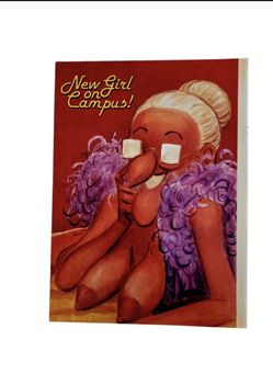Vintage Original Print " New Girl on Campus"
