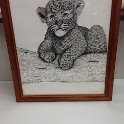 Original Leopard Drawing By Kathi Billings- Located In Shelton 