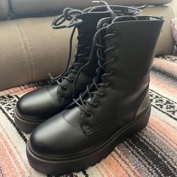 Stylish Black Combat Boots