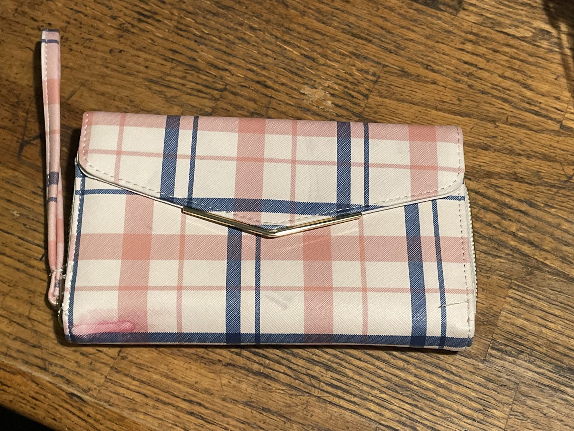 Plaid Pink and Blue Women's Wallet