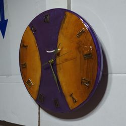 Epoxy Resin Wood Clock Hand Made Echo A Mano 