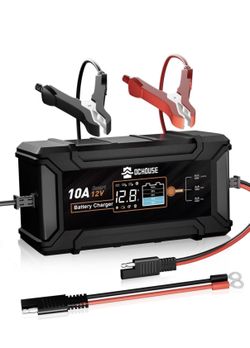 OCHOUSE 10A 12V Smart Automatic Battery Charger & Maintainer
