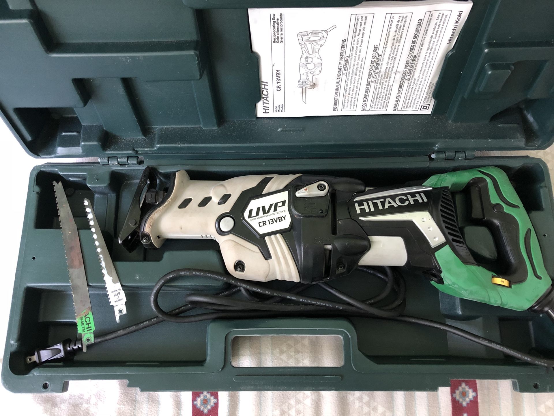 Hitachi CR13VBY 12-Amp Reciprocating Saw with User Vibration Protection Technology