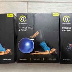 Three New Exercise Balls with Hand Pumps