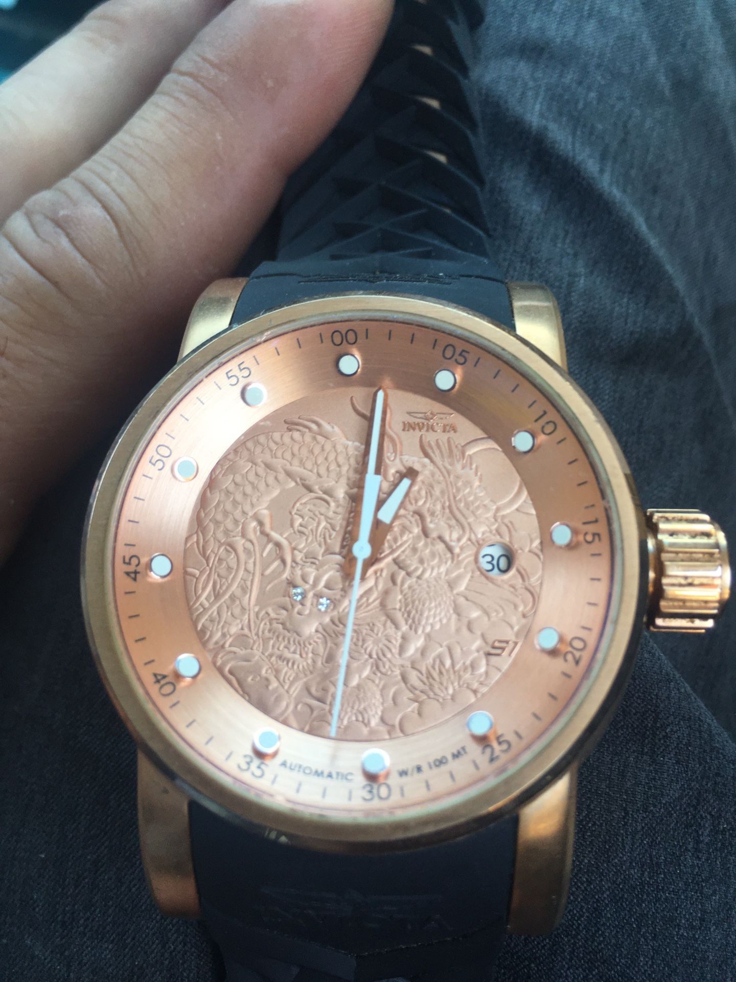 Invicta Rose Gold Plated Double Diamond 24 Jewels Watch