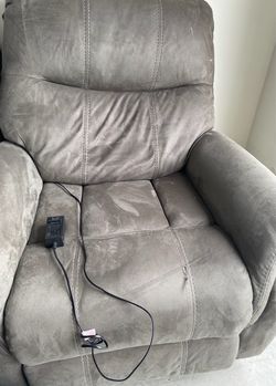 Grey fabric contemporary lounge electric recliner chair – $99- from Costco♥️