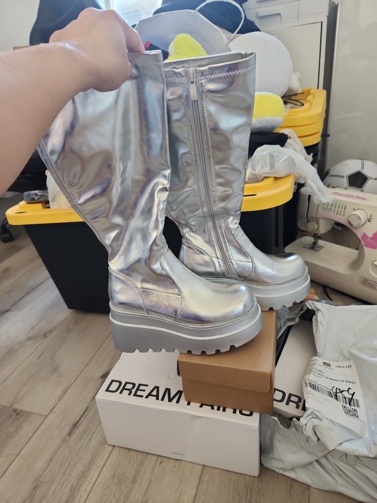 Silver Boots -halloween OR rave 