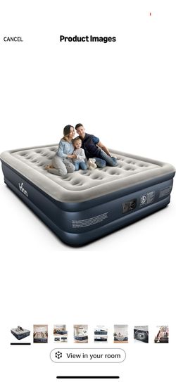 iDOO Queen Air Mattress with Built in Pump, 18 Raised Comfort Inflatable Blow up Mattress, Upgraded Four Chamber Portable Air Bed for Camping, Guests 