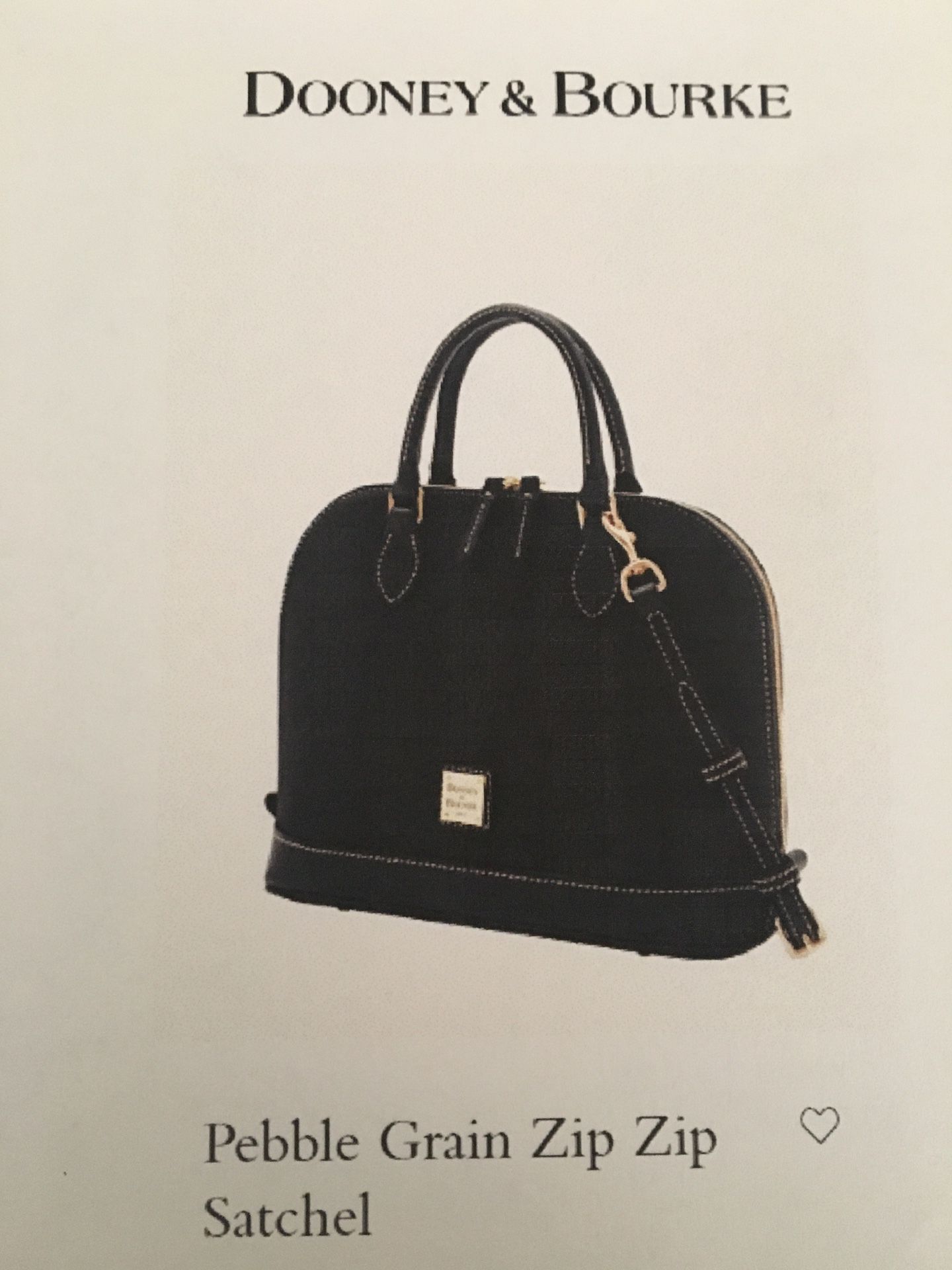 Purse - Dooney & Burke Pebble Grain Zip Zip Satchel - Black