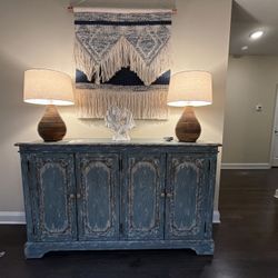 Hutch With Distressed Finish