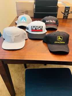 Assorted Hats - NASA, John Deere, Longhorn, Mushroom Kingdom, Happy Gilmore
