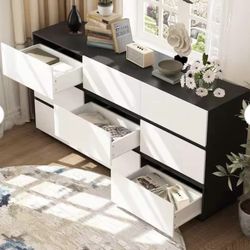Fufu And Gaga Contemporary Black 9 Drawer Double  Dresser