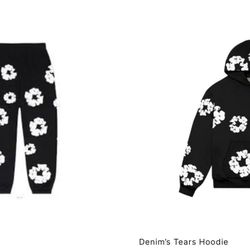 black and white denim tears hoodie