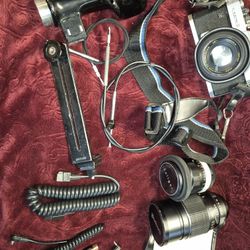 Yashica Vintage 1970s 35mm Camera And Accessories 