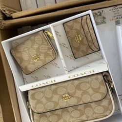 Light Brown Coach Purse + Wallet 